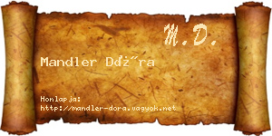 Mandler Dóra névjegykártya
